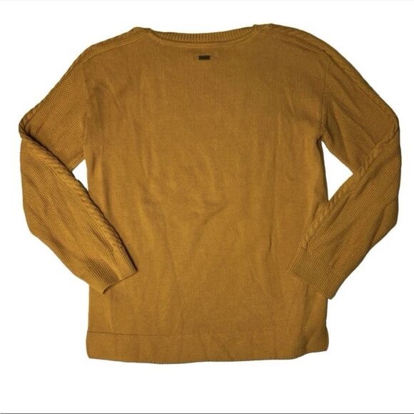 Barbour Stokehold Cable Knit Cotton Crew Neck Sweater Yellow Size 6 - Picture 10 of 11